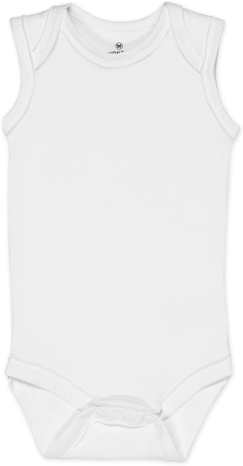 Sleeveless Bodysuits One-piece 100% Organic Cotton for Baby Boys, Girls, Unisex