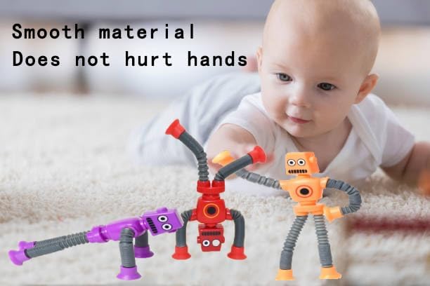 36PCS Telescopic Suction Cup Robot Toy,pop Tubes,Toys for Kids,Toddler Travel Toys,Toddler Sensory Toys,figette Toys,Fidget Toys for Kids,Treasure Box prizes,Small Toys for Kids prizes