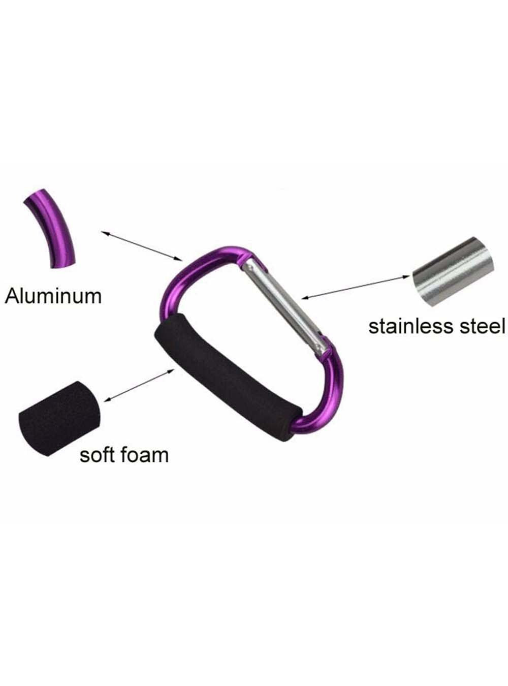 Large Stroller Hooks for Mommy, 2 pcs Carabiner Stroller Hook Organizer for Hanging Purses, Diaper Bag, Shopping Bags. Clip Fits Single/Twin Travel Systems, Car Seats (Blue+Green)