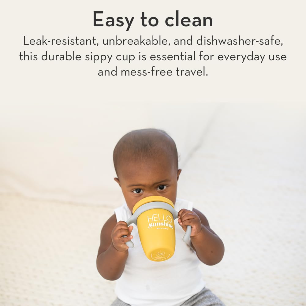 Sippy Cup by Bella Tunno, Silicone Training Cup with Transition Handles for Infants, Toddlers & Kids, Babies 6-12 Months & Toddlers 1-3 Years, Boys & Girls, Cheers, 8 oz