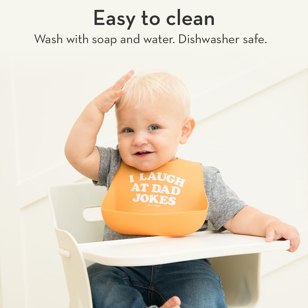 Bella Tunno Baby Bib for Eating, Waterproof Silicone Bib with Large Food Catcher, Adjustable Fit for Babies 4-12 months & Toddlers 1-3 Years, Boys & Girls, K for Kiddo