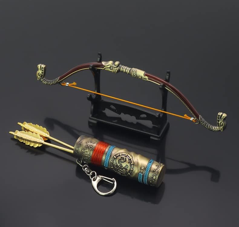 Superbuybox God of War Ragnarök Atreus Talon Bow and Arrow in Quiver Action Figures Game Toys Collection Keychain Gift Desk Decoration Backpack Pendant Gift