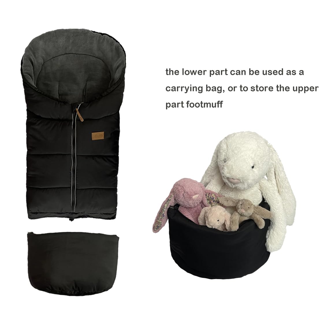 Length Ajustable Waterproof Stroller Winter Cover for All Stroller, Universal Stroller Winter Bunting Bag XL,Good for Infant to Y5 pre-School Kids