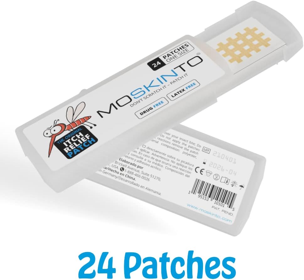 Moskinto The Original Itch Relief Patch, Mosquito Bite Patches for Kids and Adults, Instant Relief Natural Patches for Bug Bites, Travel Pack + Family Pack, Nude & Colorful Patches, 66 Count