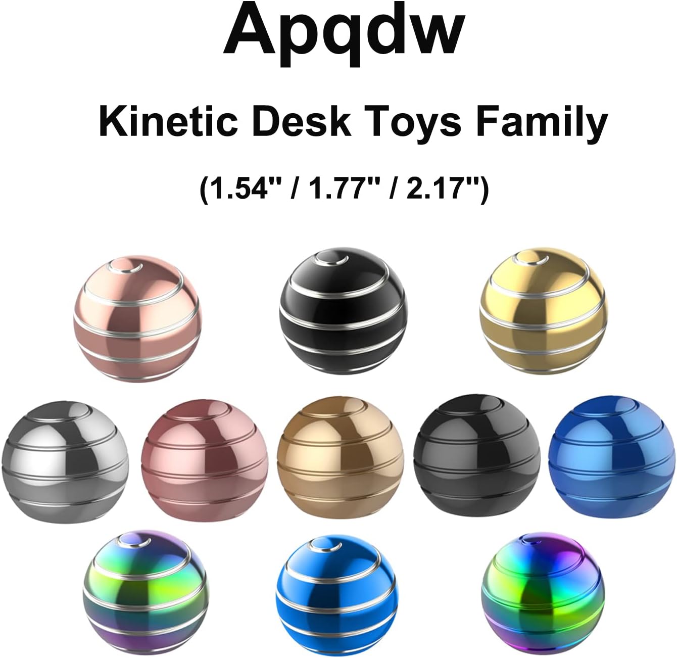 Kinetic Desk Toys, 2.17'' Kinetic Desktop Fidget Spinning Toy Ball, Desk Stress Relief Gadgets for Office for Adults (55MM, Rainbow A)