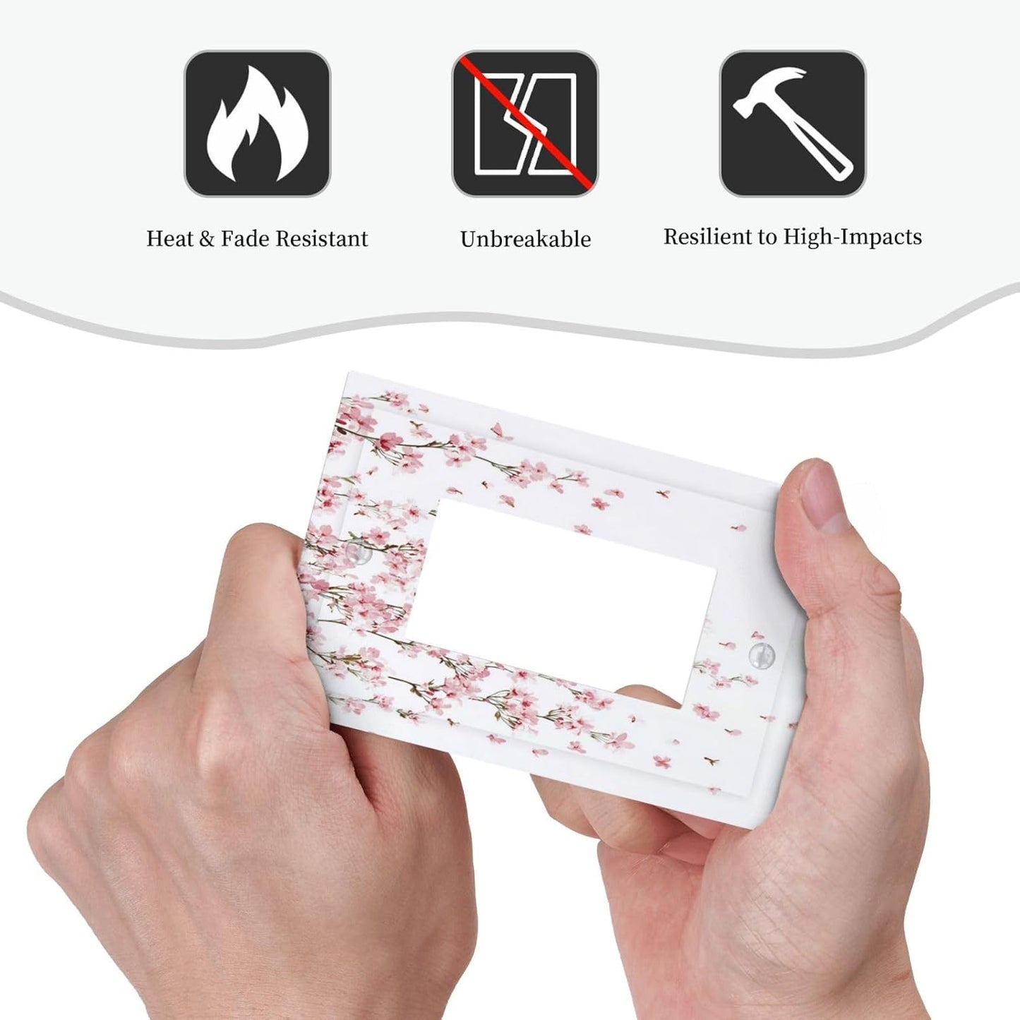 Decorative Outlet Covers Sakura Plant Floral Pink Flowers 1 Gang Single Rocker Light Switch Cover Plate Wall Plates Gfci Faceplate For Bed Room Living Room Decor