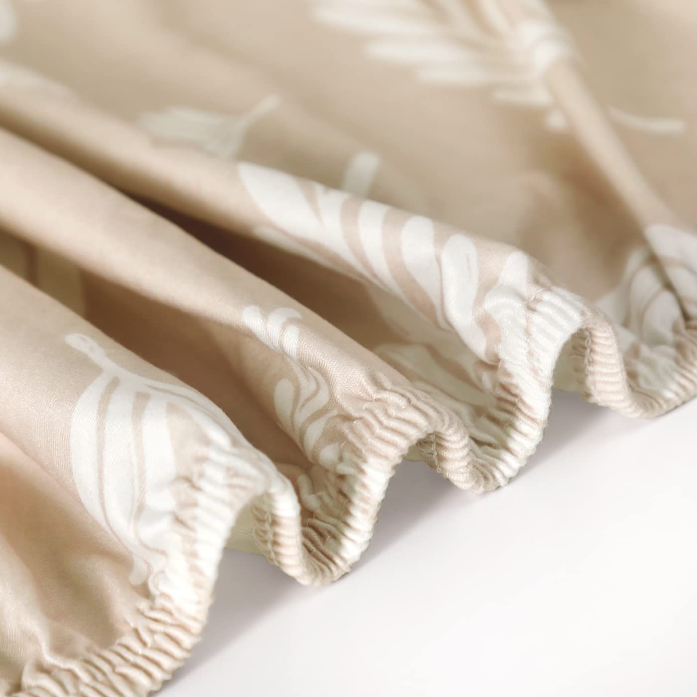 GRSSDER Stretchy Ultra Soft Jersey Knit Fitted Pack n Play Sheets Set 2 Pack, Neutral Portable/Mini Cribs Sheets, Fit Playards Mattress Pads Safe and Snug, Stylish Pretty Flora for Baby, Beige