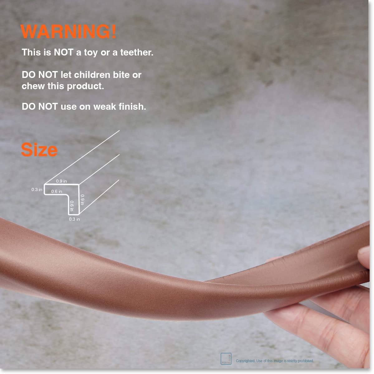 Roving Cove Slim-Fit Edge Protector for Baby Proofing (9ft Small Edge Only), Soft Rubber Foam, Furniture Edge Bumper Guard, Desk Edge Cushion, 3M Adhesive, Coffee Brown