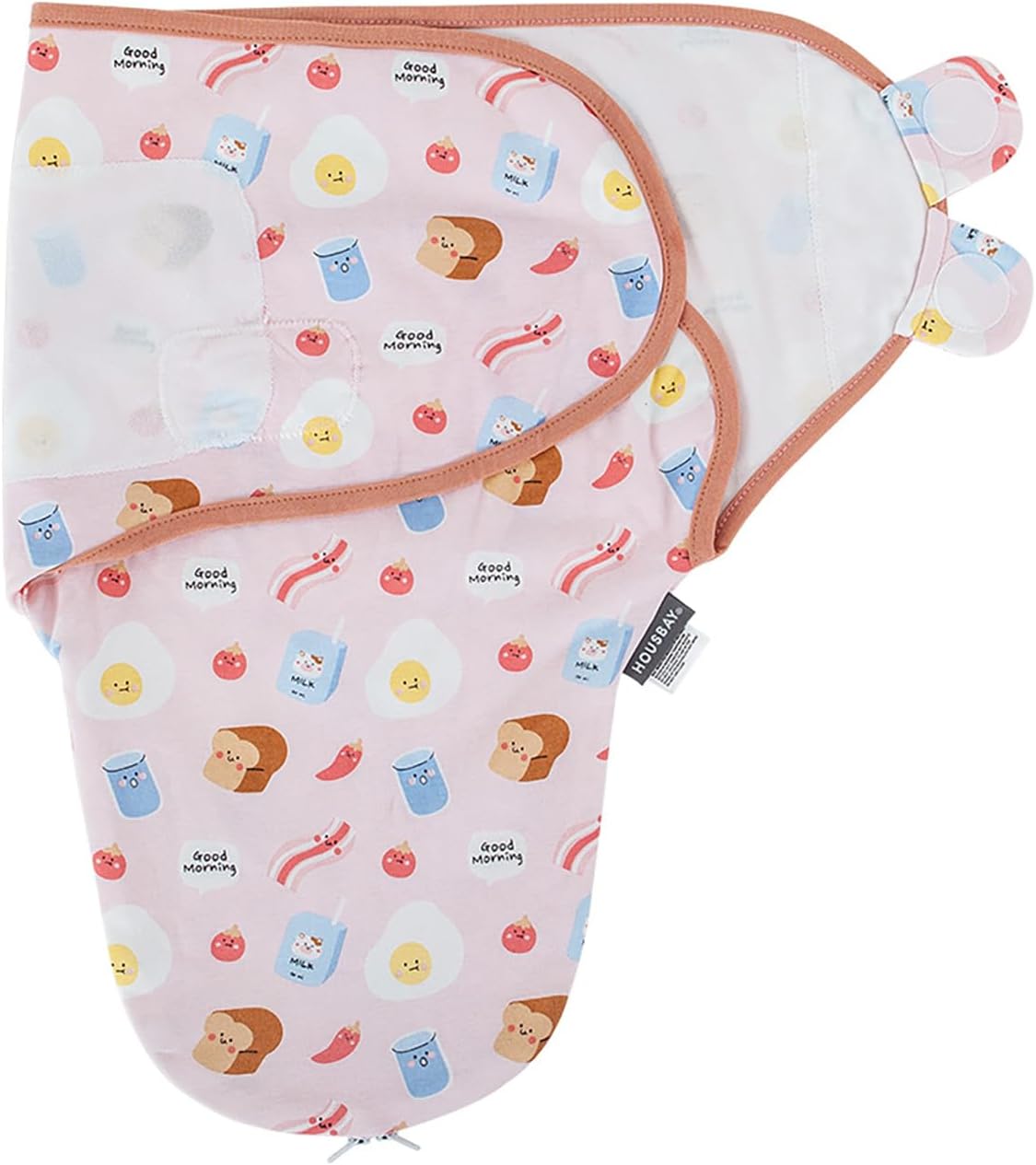 HOUSBAY Baby Swaddle Blanket Boy Girl, Super Soft 100% Cotton Newborn Adjustable Swaddles for 0-3 Months, 2-Way Zipper Sleep Sack 1 Pack