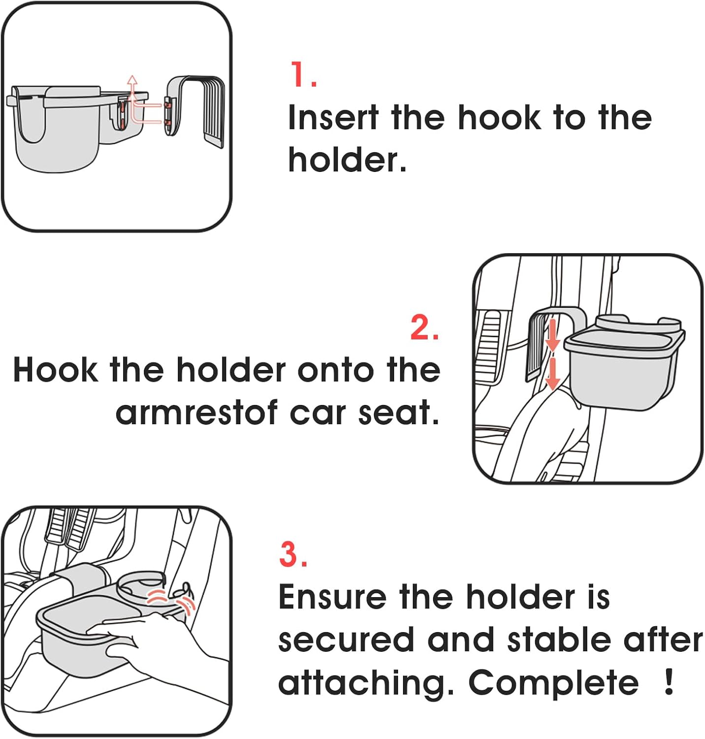 SnackPod Child Cup & Snack Holder for Convertible Car Seats & Strollers - BPA Free - Grey