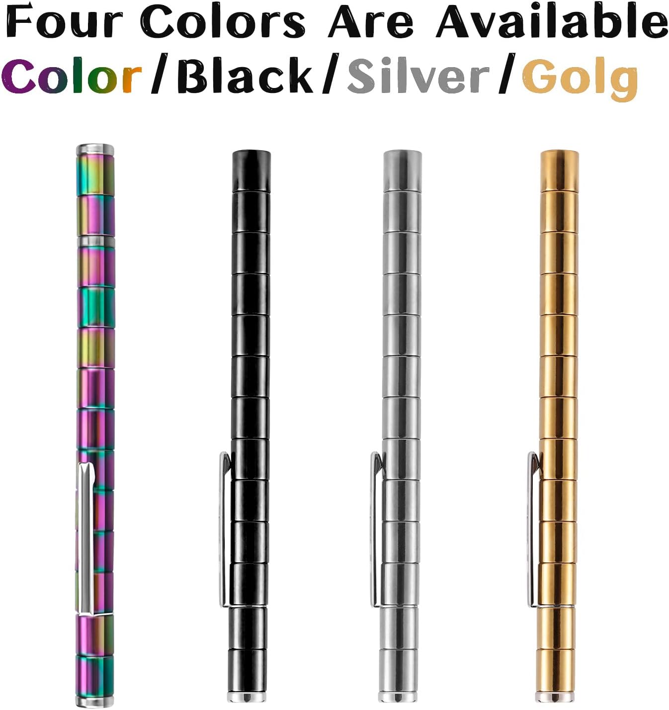 Black Fidget Pen Toy, Sensory Tool EDC Fidgeting Game for Adults, Cool Gadget Best for Stress and Anxiety Relief and Kill Time,Novelty Gifts for Teen and Adults