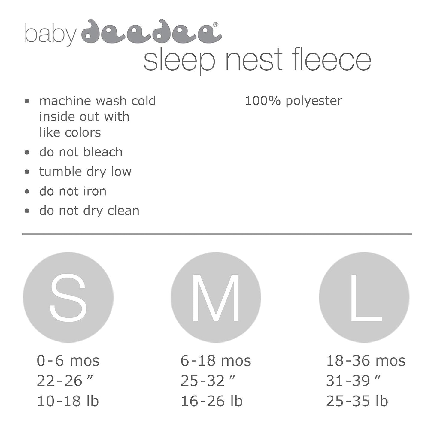 baby deedee Sleep Nest Fleece Baby Sleeping Bag, Ivory, 0-6 Month