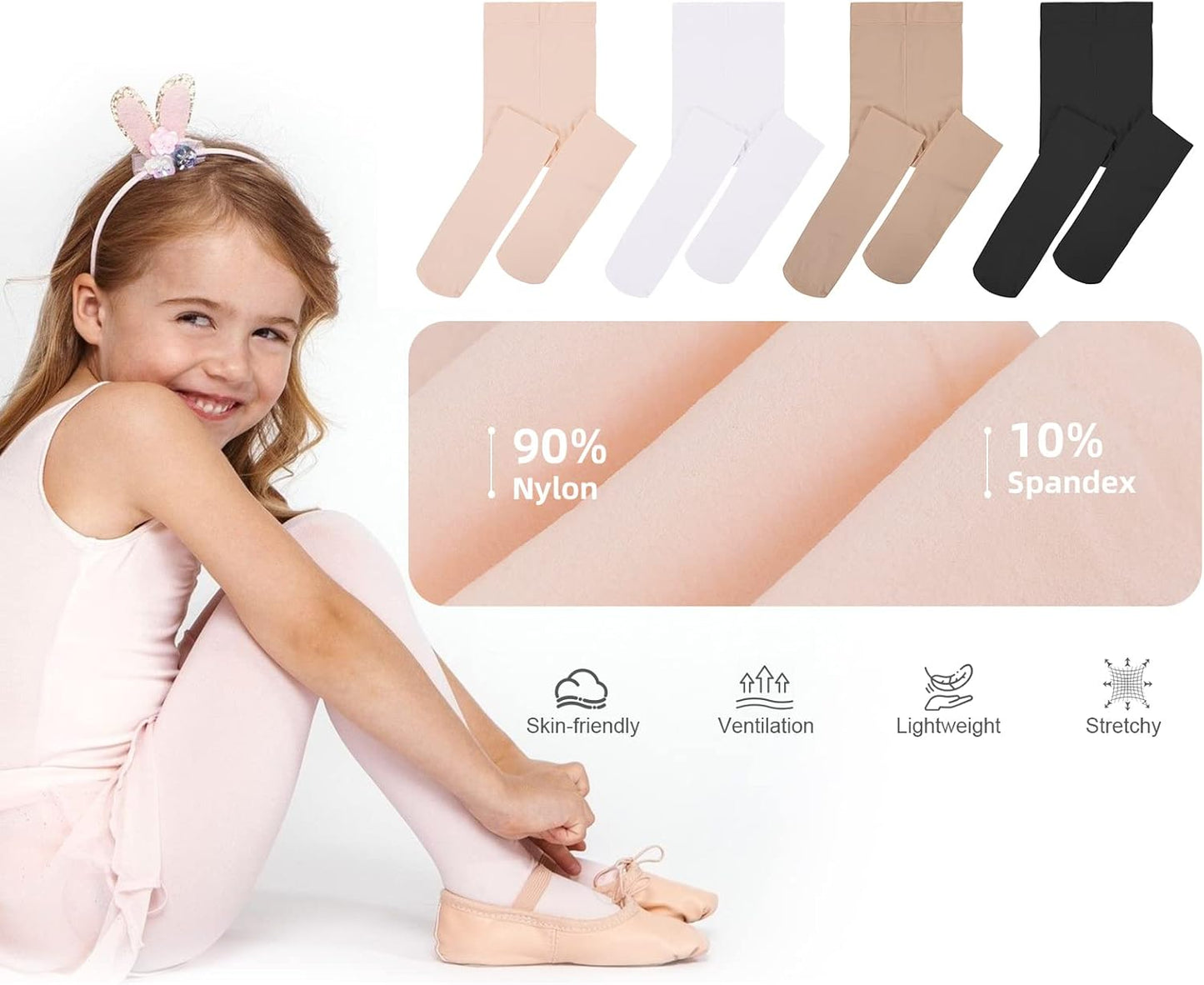 Girls Ballet Dance Tights for Toddler Baby Soft Athletic Leggings Infant Elastic Dance Tights for Girls