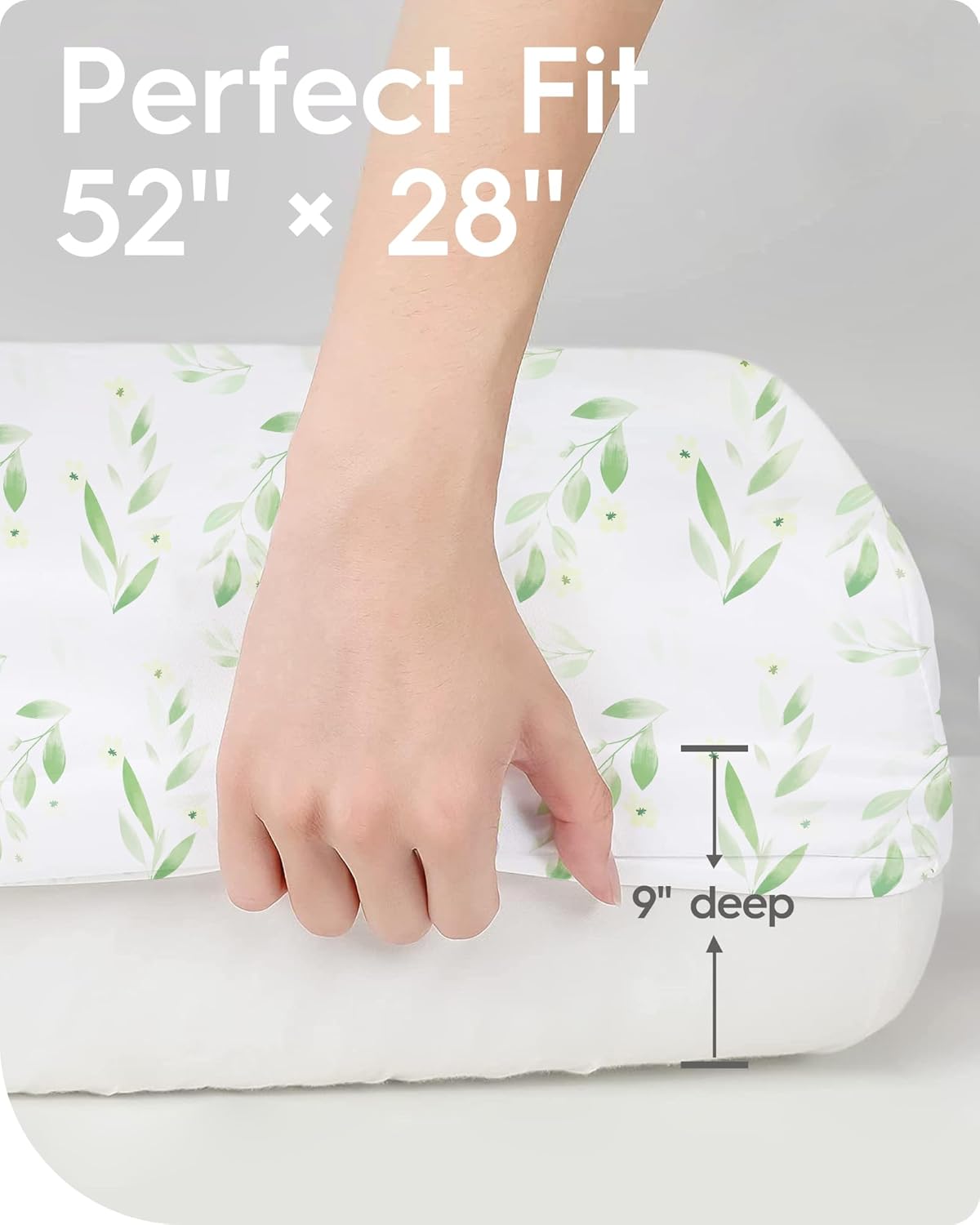 Crib Sheets for Boy Girl, Premium Soft Crib Mattress Fitted Sheet, Ultra Breathable Baby Sheets, Super Stretchy Baby Bed Sheets 28''x52''x9'' Extra Deep Pocket, 2 Pack