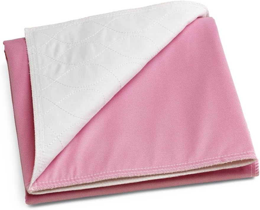 Medline Sofnit 300 Reusable Underpad, Pink/White, 18" x 24" - Moderate Absorbency, Leak-resistant Protection