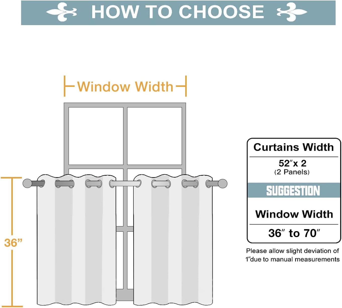 ChrisDowa Small Window Curtains for Kitchen and Bedroom - Grommet Short Thermal Insulated Room Darkening Curtains (2 Panels, Dark Grey, 52 x 36 Inch)