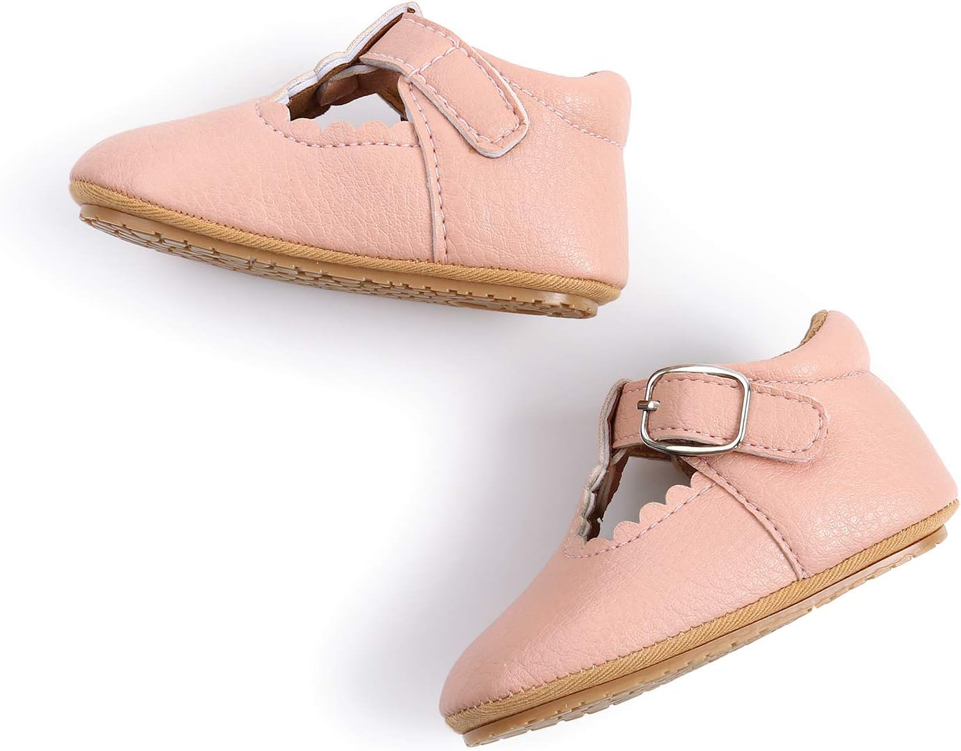 SOFMUO Baby Boys Girls High Top Ankle PU Leather Sneakers Soft Rubber Sole Infant Moccasins Newborn Oxford Loafers Anti-Slip Toddler Wedding Uniform Dress Shoes