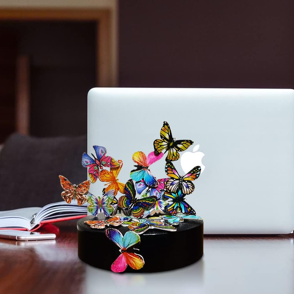 Desk Sculpture Butterflies Desktop Stress Relief Toy Fidget Toy for Anxiety Office Gift (22pcs Butterflies)