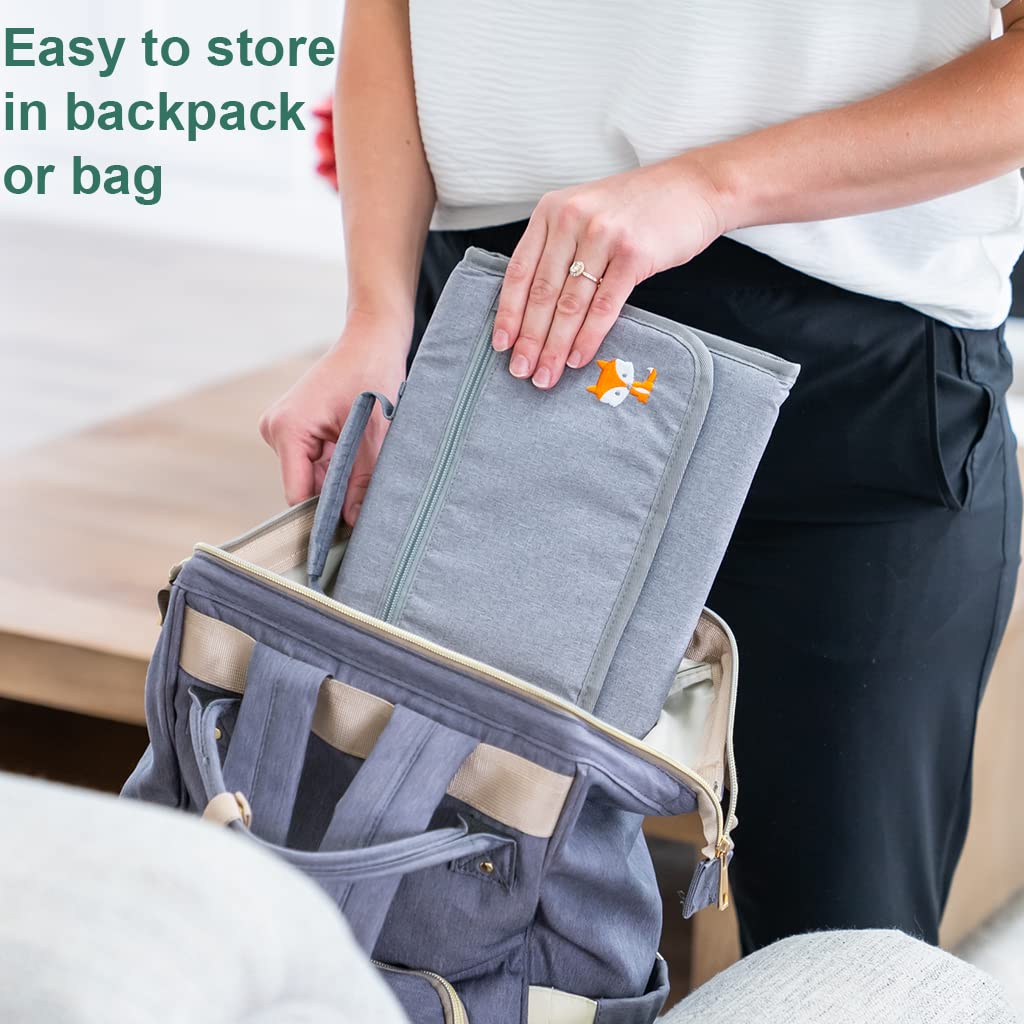 Portable Changing Pad - Waterproof Travel Baby Diaper Changing Pad, Mat Foldable, Wipes Pocket, Gifts