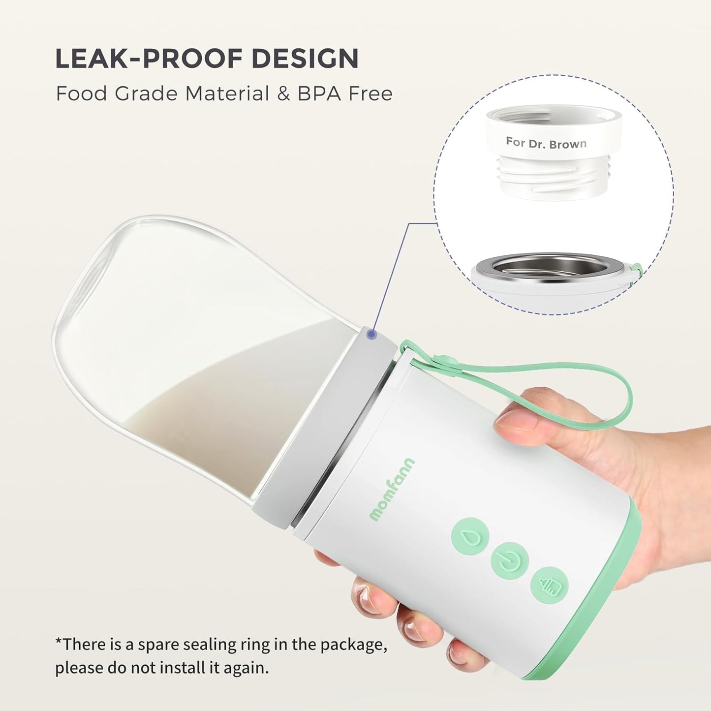 Portable Bottle Warmer, Travel Baby Bottle Warmer for Breastmilk On The Go, Leak-Proof, 2 Modes Fast Heating