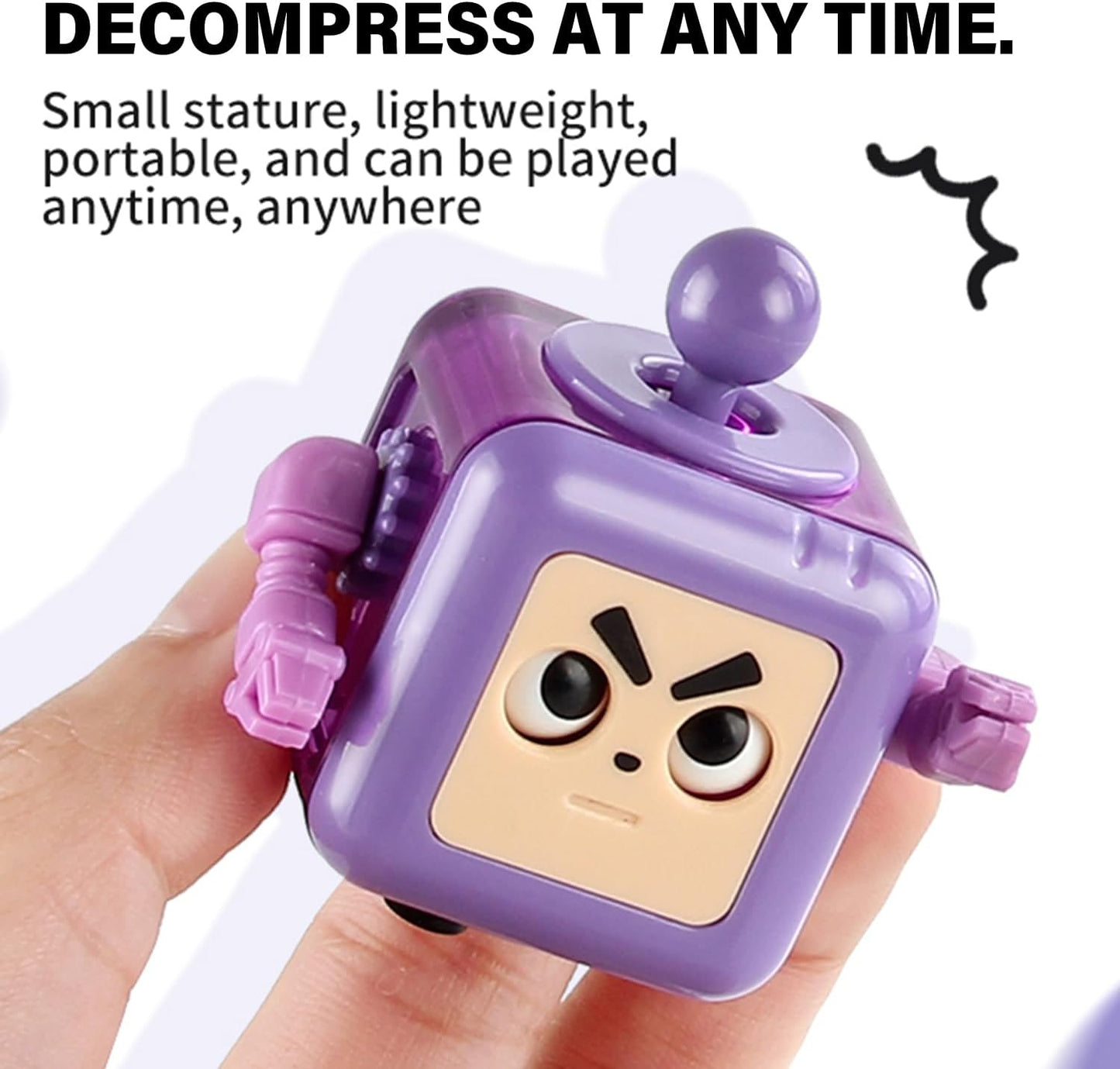 Fidget Robot Cube Fidget Toy, Magic Cube Stress and Anxiety Relief Toys, Fidgets Robot Cube Fidget Toy Cube Relaxing Hand-Held for Adults, Killing Time Cool Fidget Block for ADD/ADHD/OCD (Purple)
