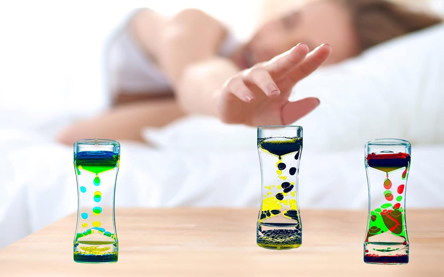 Liquid Motion Timer Bubbler for Adults, 5 Pack Desktop Sensory Fidget for Relaxation, Stress Relief and Anxiety Relief, Relaxing, Autism