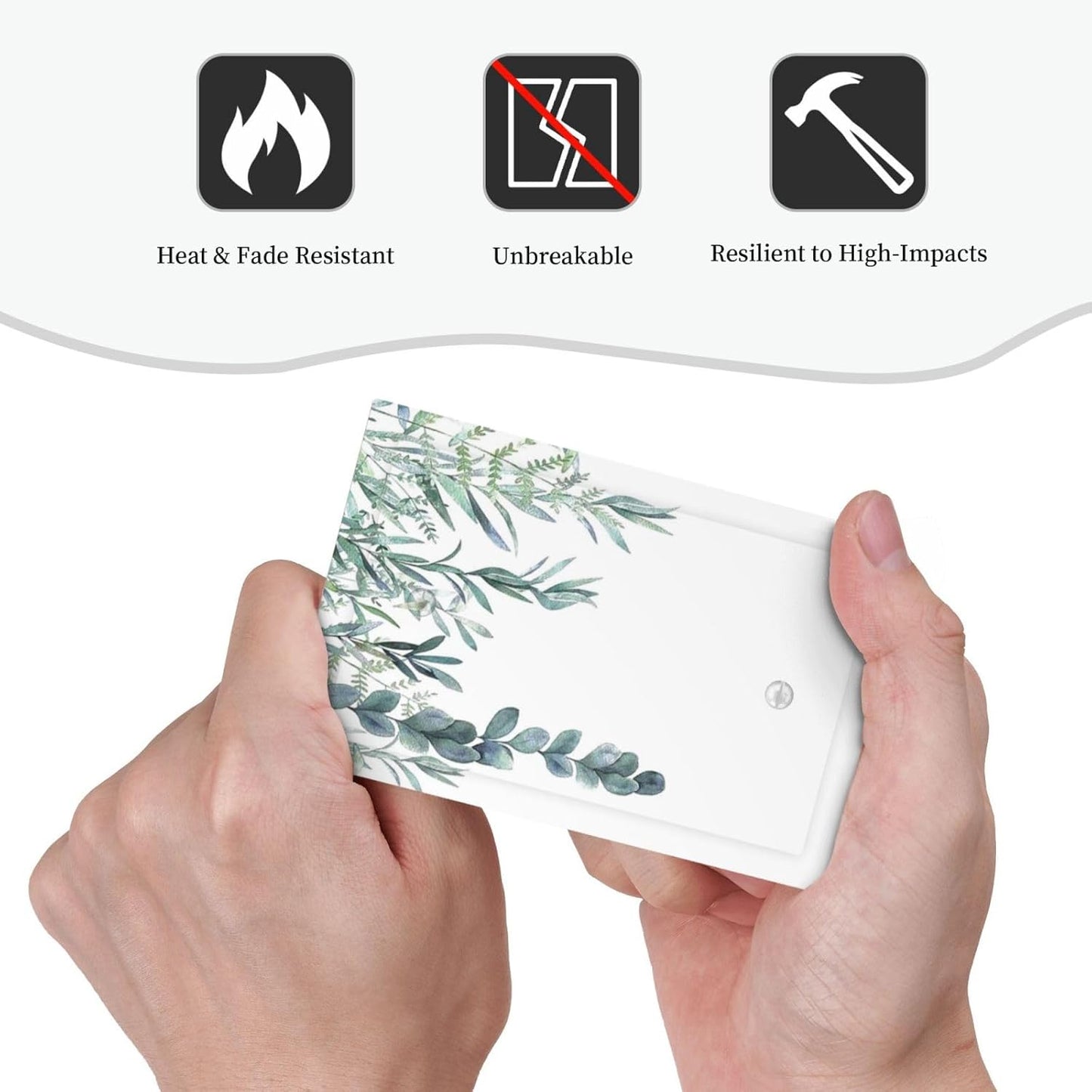 Eucalyptus Leaves Greenery Vine Flowers Simplicity Light Switch Cover Plate 1 Gang No Device Blank Electrical Wall Plates Faceplate Decorative Switch Plate for Bed Room Living Room Decor