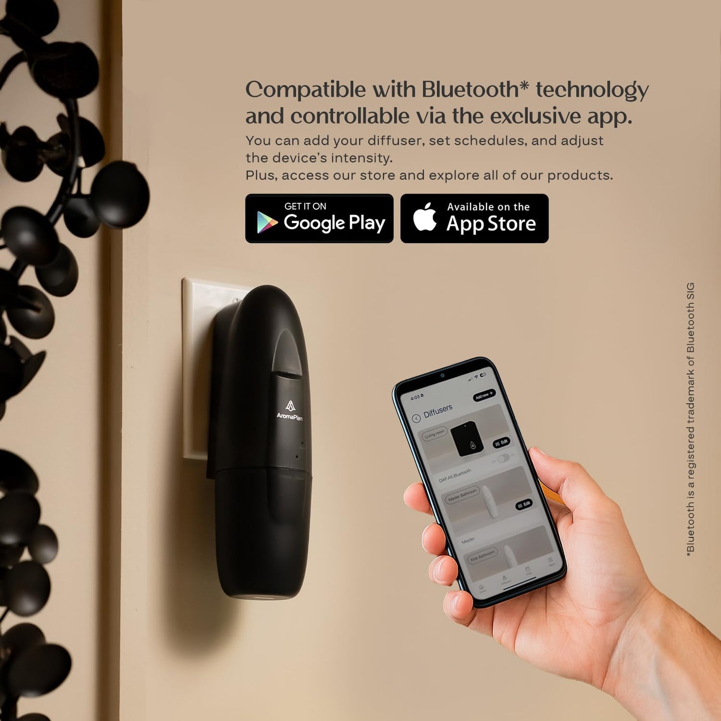 AromaPlan Authentic 2025 Upgraded Plug in Waterless Diffuser (2 Fragrances Included) -Cold Air & Nanotechnology Diffusers for Home & Office- Silent Wall Diffuser Plug in (1 Device +2 Scents)