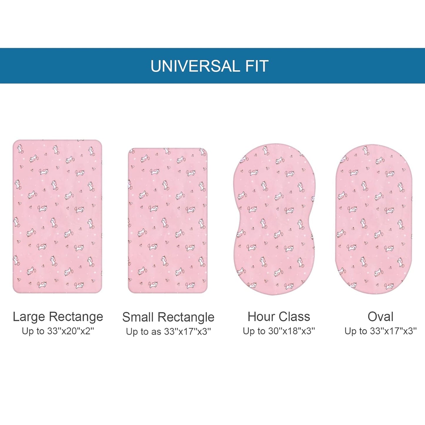 Bassinet Sheet 4 Pack for Baby Girls, Bassinet Sheets Universal Fit for Rectangle, Oval, Hourglass Bassinet Pad/Mattress, Stretchy Bassinet Sheets, Pink Print