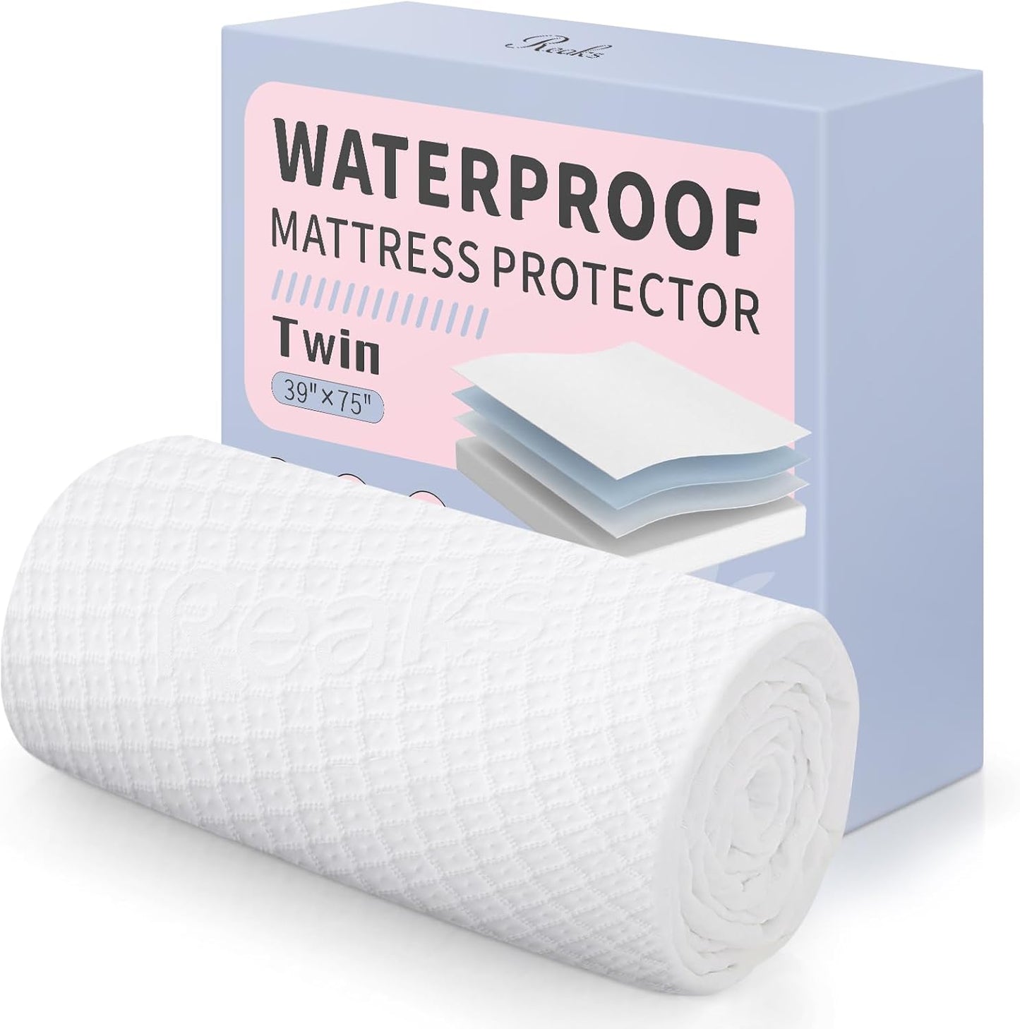 Twin Size Bed Waterproof Mattress Protector Fitted Mattress Pad Cover with Deep Pocket Up to 15''