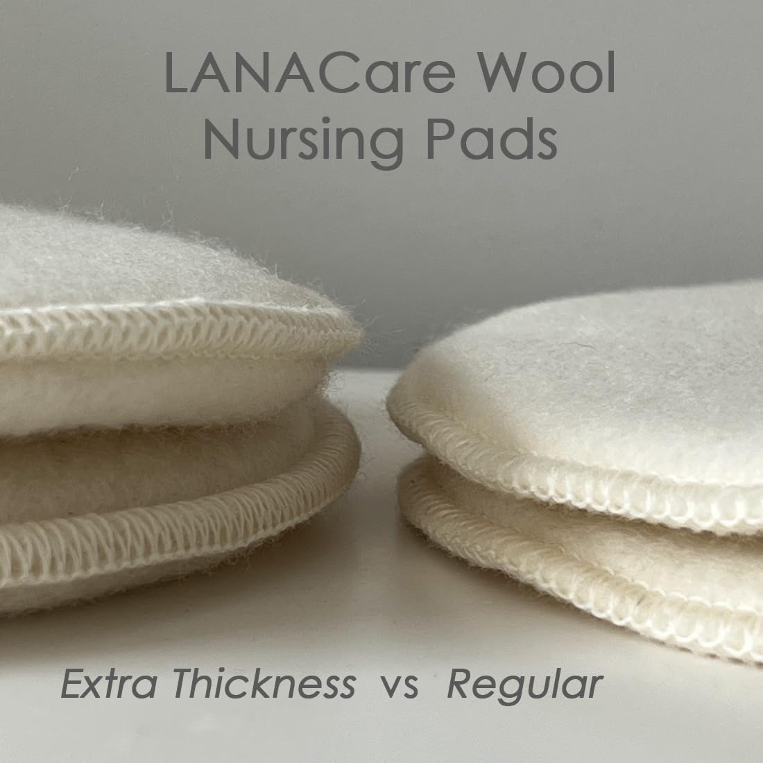 Merino Wool Nursing Pads, Style Softline, Regular Thickness, Size XS - 5 in. Diameter