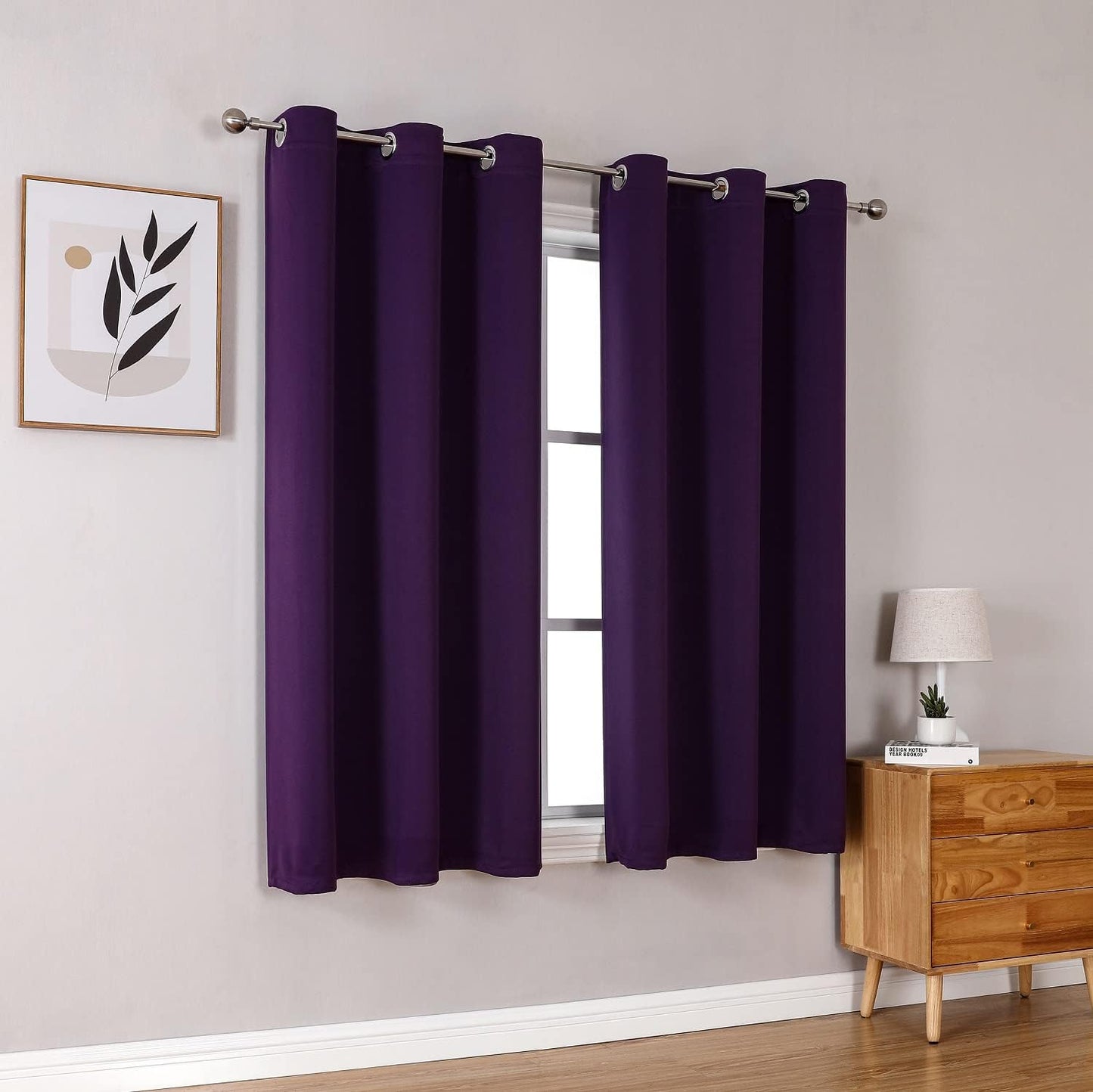 ChrisDowa Grommet Blackout Curtains for Bedroom and Living Room - 2 Panels Set Thermal Insulated Room Darkening Curtains (Royal Purple, 38W x 54L)