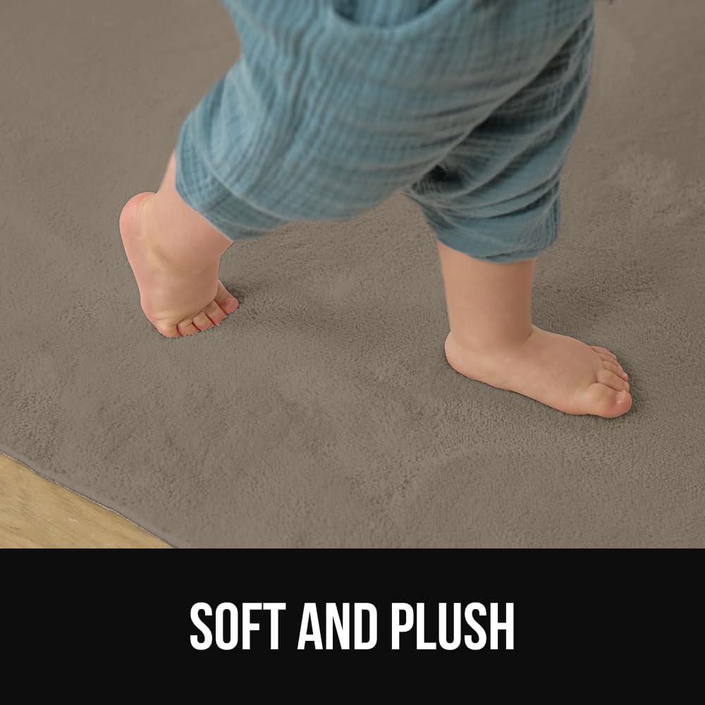 GORILLA GRIP Ultra Soft Washable Area Rug, Stain and Slip Resistant Plush Thick Carpet for Bedroom Living Room, No Shed Floor Rugs, Pet Friendly, Dorm Essentials, Kids Nursery Home Decor, 2x3, Taupe