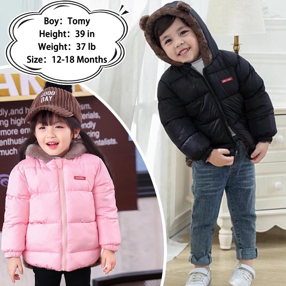 Fairy Baby Infant Baby Winter Coat Cute Teddy Bear Hooded Jacket Warm Fleece Outerwear Windproof Toddler Boys Girl 6M-4T