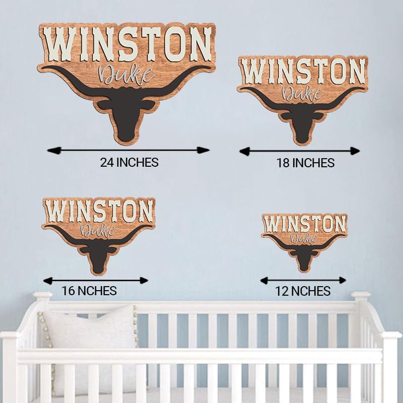 Personalized Western Baby Nursery Decor - Custom Layered Name Sign, Wooden Gift