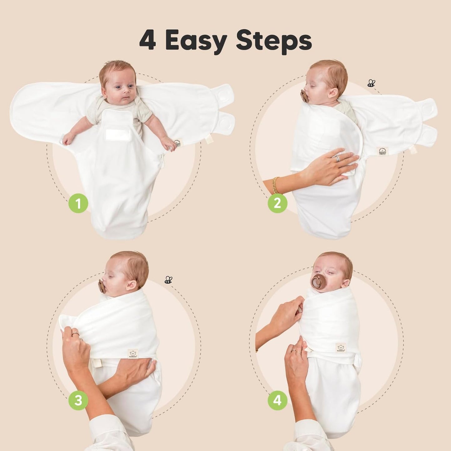 Baby Swaddle Sleep Sacks with Zipper - 3-Pack Swaddles for Newborns 0-3 Months, Infant, Baby Girls, Boys, Soft & Durable Newborn Sleep Sack, Easy Diaper Change Swaddling Blanket (Daffodil)