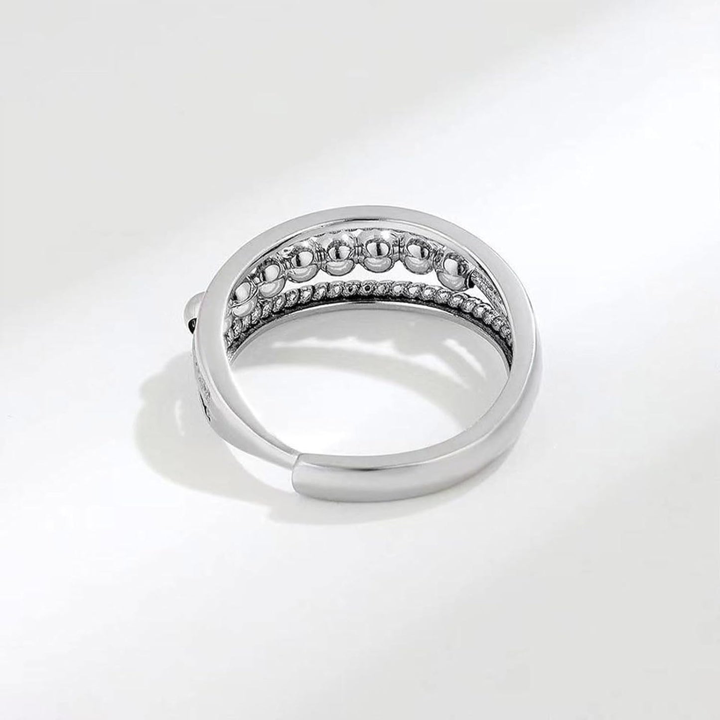 INFUSEU Funny Spinner Fidget Rings for Women Girls Anti Anxiety Stress Worry, Adjustable Size