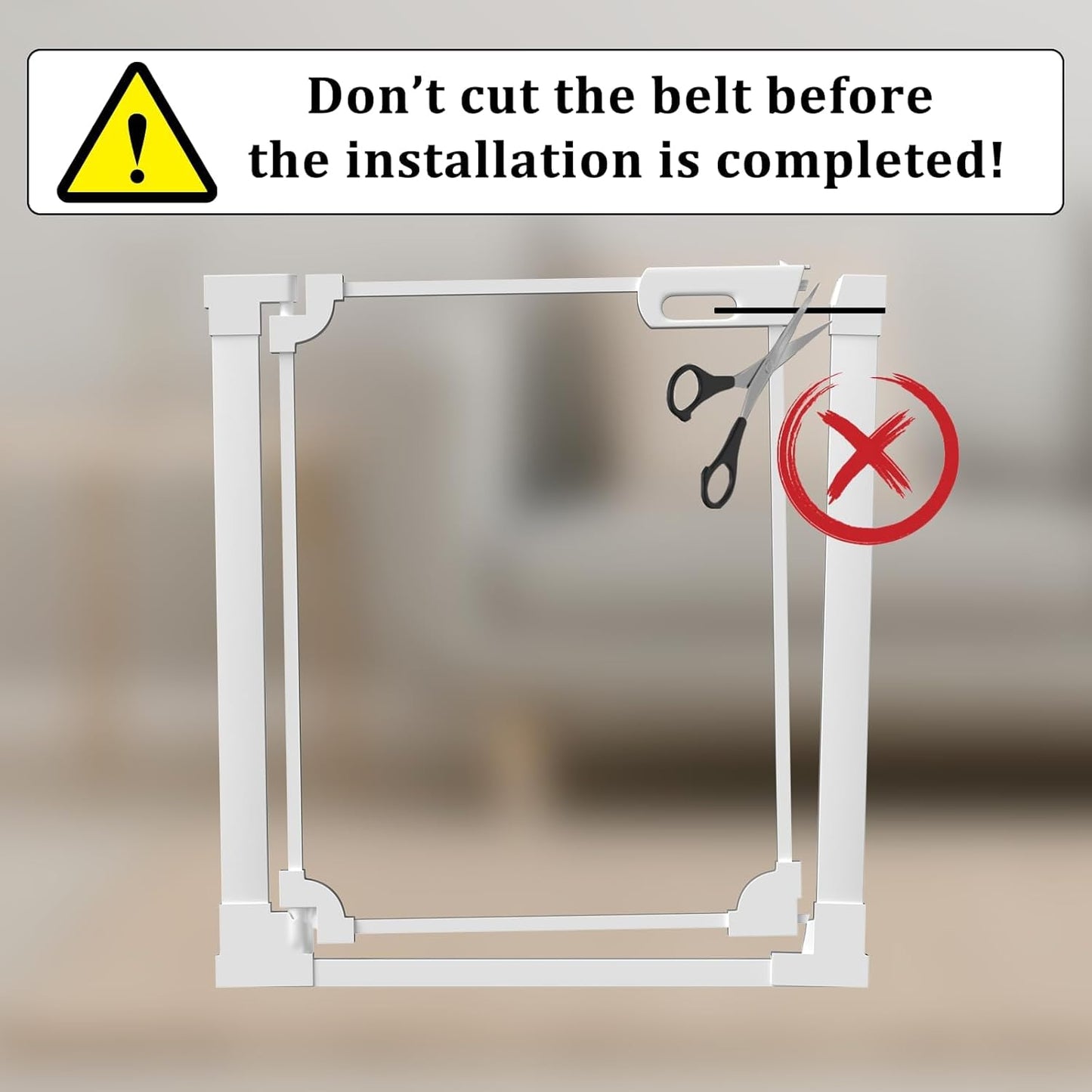 WAOWAO Clear Baby Gate for Stairs Modern Design Acrylic Auto Close Pet Gate, 29.52-47.24" Wide Safety Baby Gate for Doorways,White Clear Dog Gates Indoor, Hallways,Kitchen