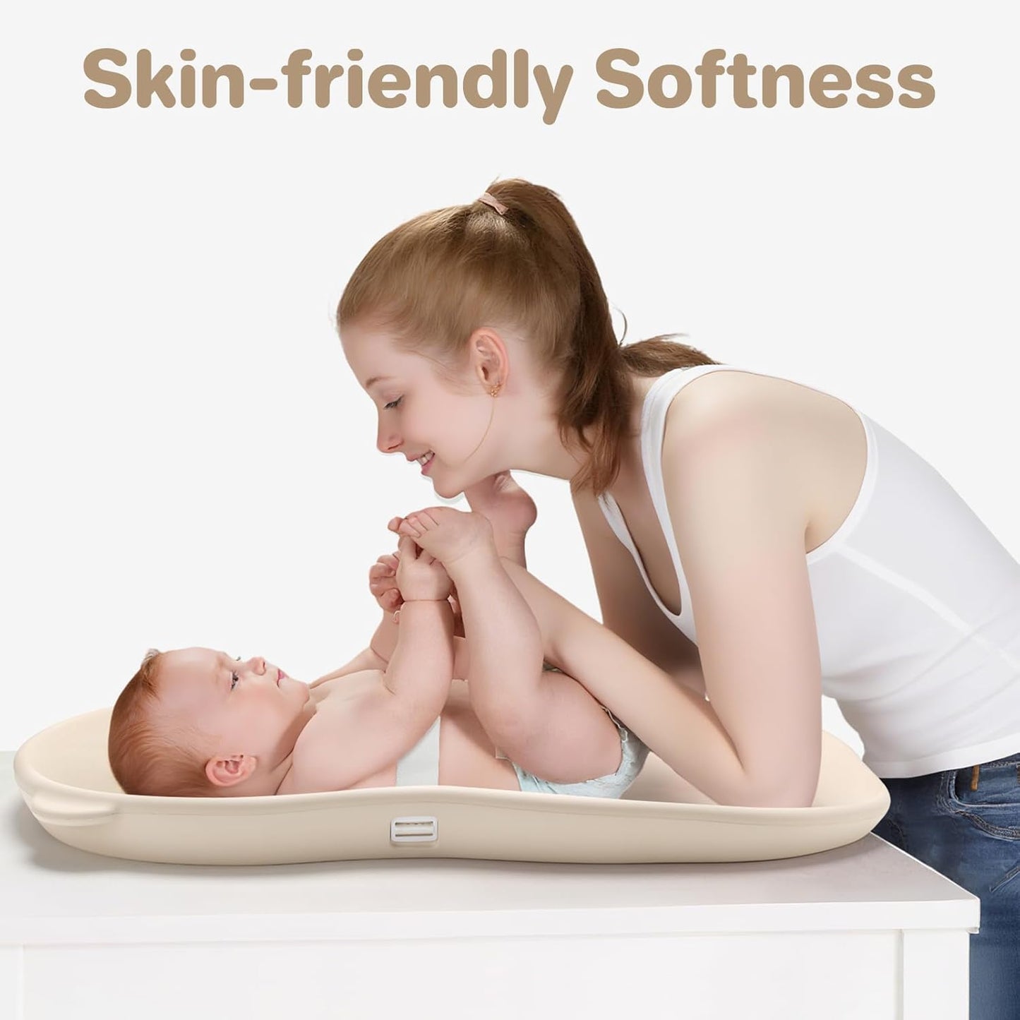 Baby Diaper Changing Pad Wipeable Teddy Bear EVA Foam Skin-Like Surface Fully Impermeable to Fluid, Portable Non-Slip Change Mat Standard Fits All Changing Station Table Dresser Newborns to Toddlers