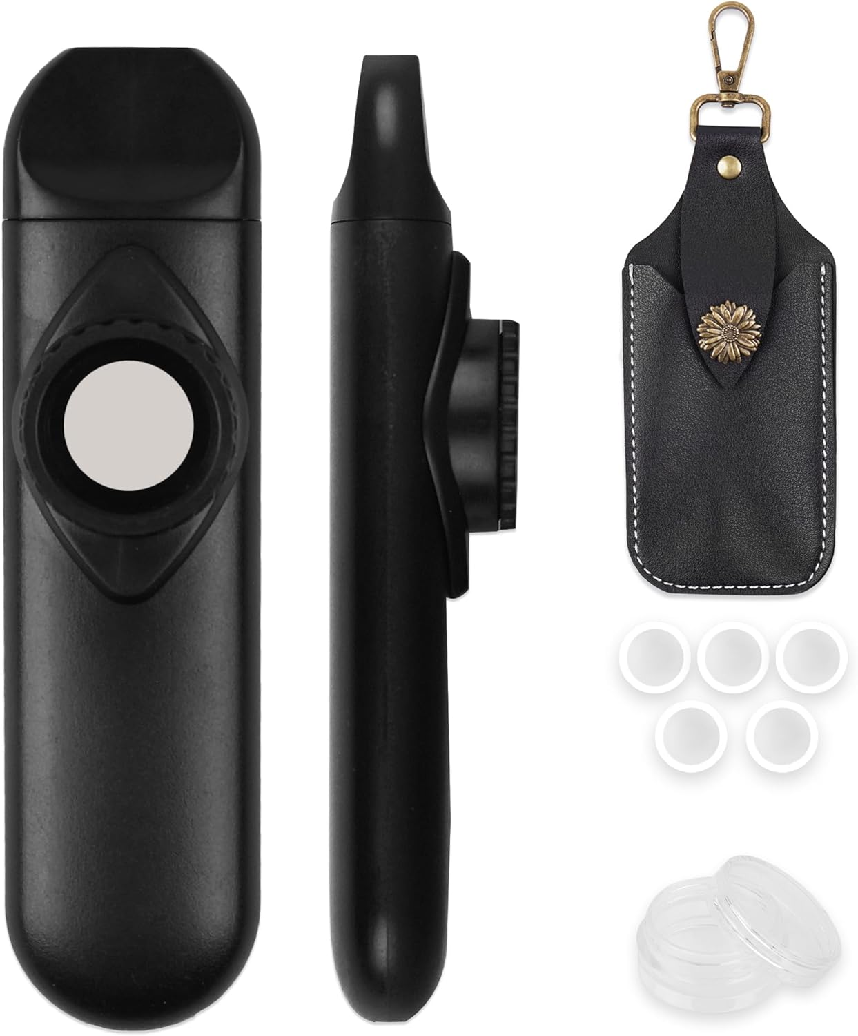 Recorder Instrument for Beginner Adults,8-Hole Soprano Descant Recorder Music Flute with with Cleaning Rod & Leather Case For Home Entertainment(2-Carved Black)