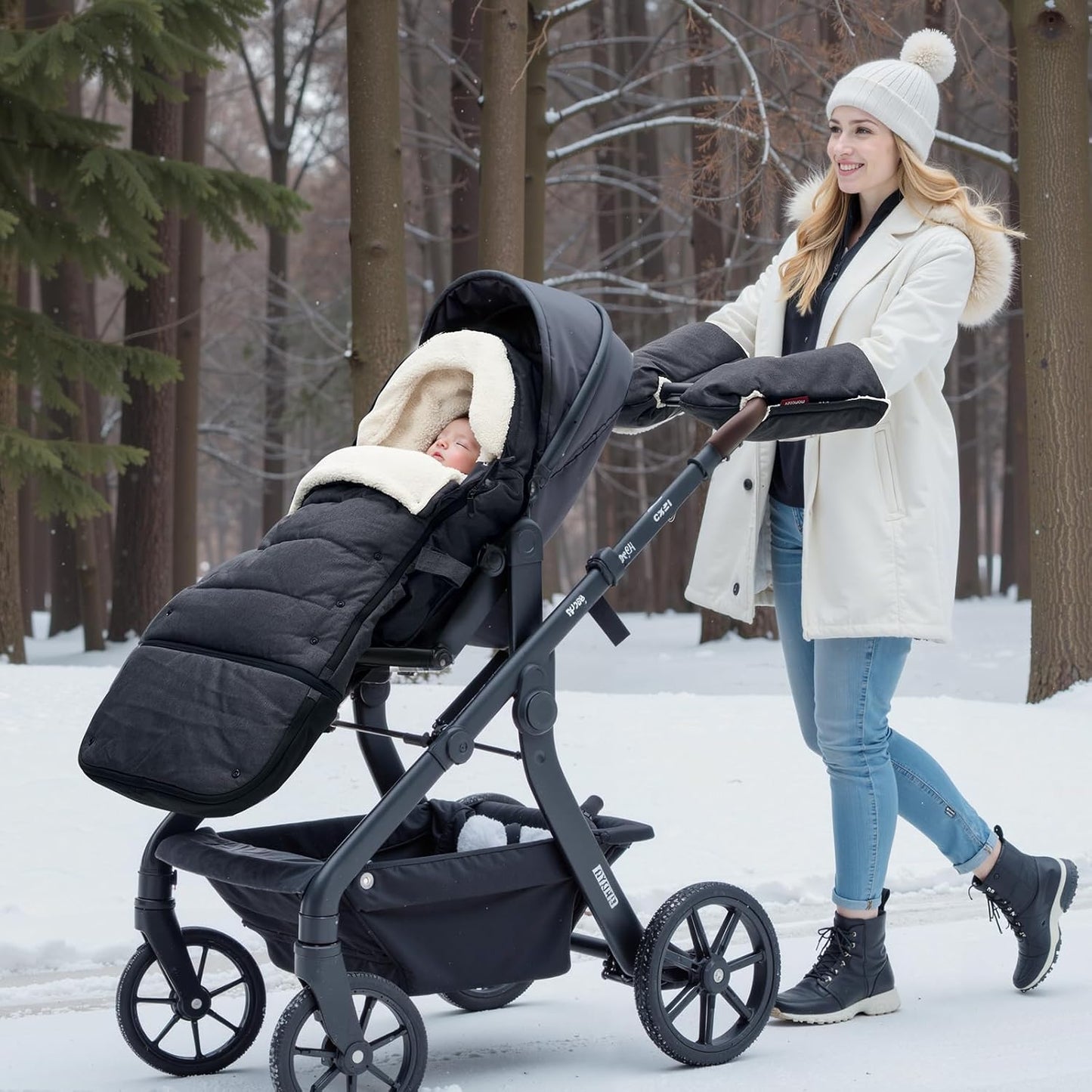 Momcozy Stroller Footmuff | Universal, Weather-Proof, Warm Stroller Bunting Bag | Extendable Winter Cover | Adjustable Buckle