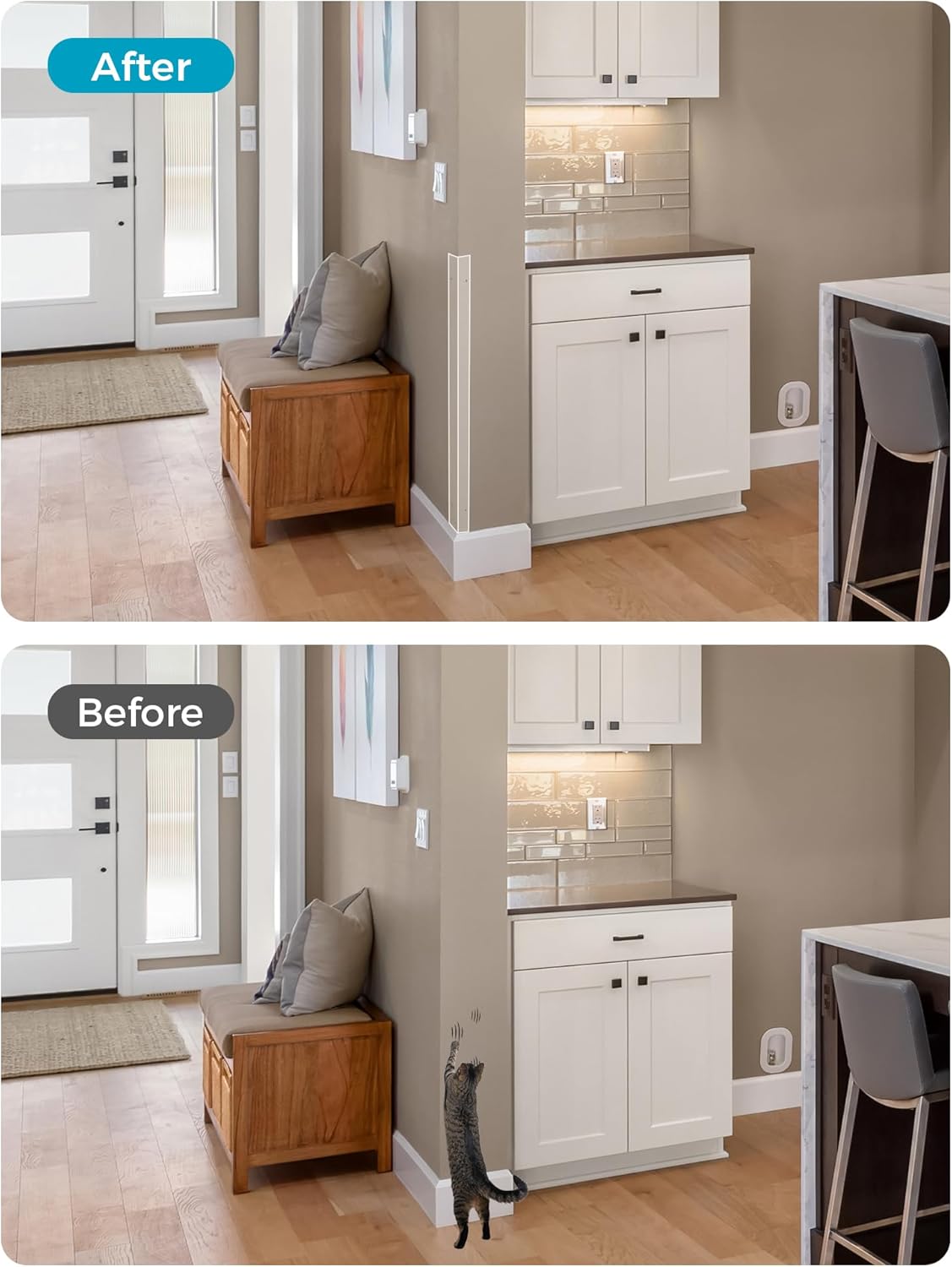 MONOID Wall Corner Protector, 2 PCS Furniture Edge Protection, PC Anti-Bump Guards Avoid Scratching Corner Trim for Door Frame, Table, Countertop, Stair, Wall-Mount, Clear, 1.97IN×35.43IN/5CM×90CM