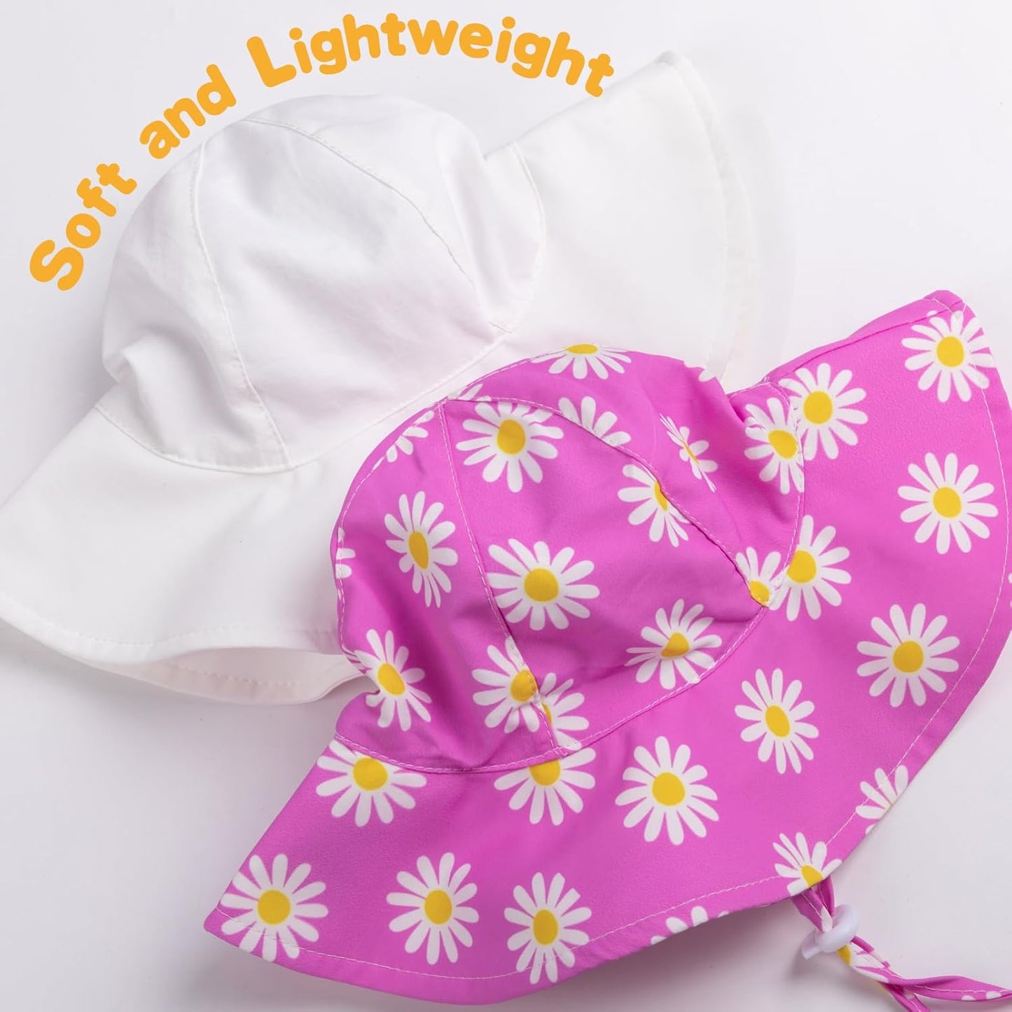 Baby Sun Hat Toddler Girl Beach Hat Adjustable Outdoor Summer Hat UPF 50+ Sun Protection Wide Brim Infant Kids