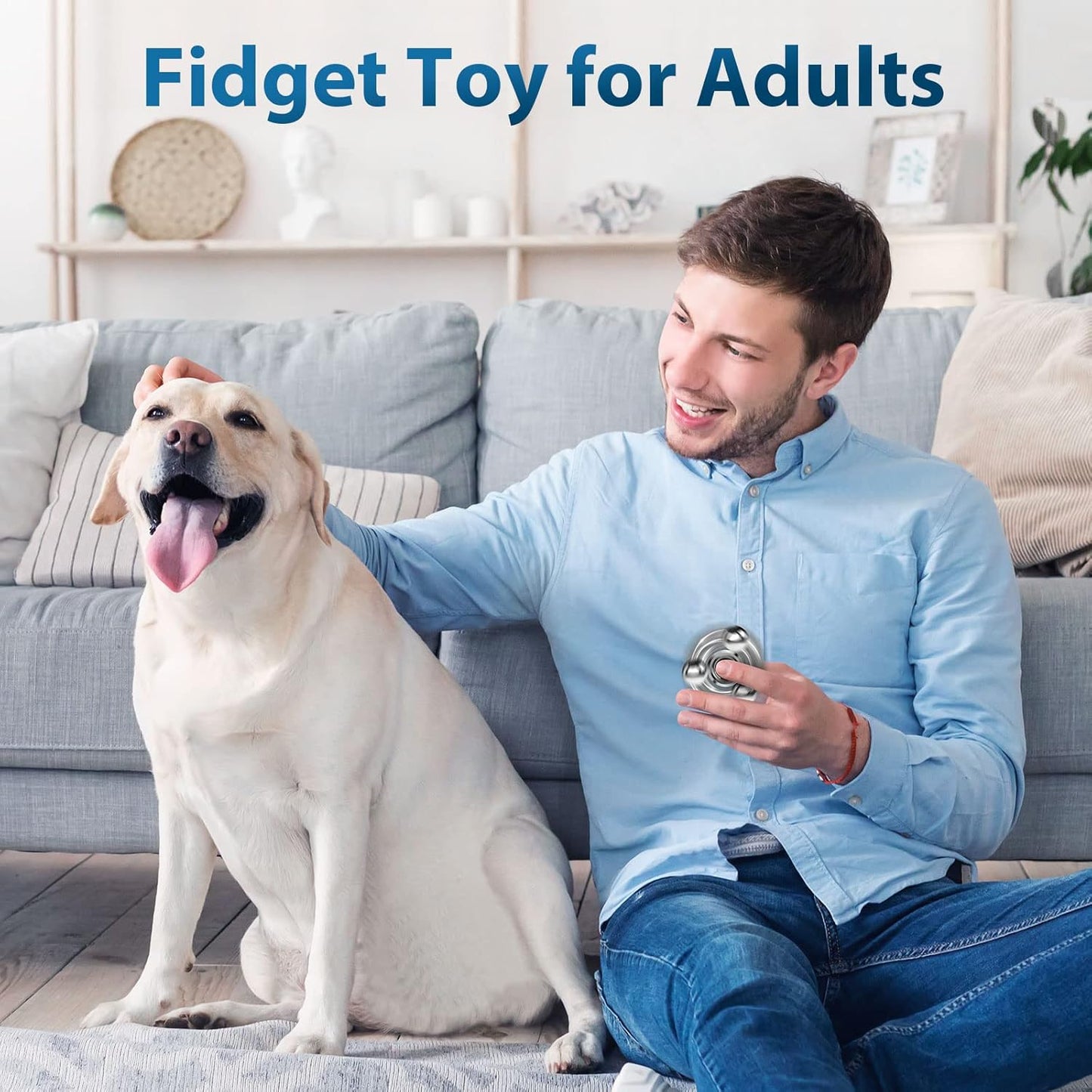 Fidget Slider Toy,Steel Ball Orbiter Magnetic Slider Sensory Toys,360° Rotation Anxiety Stress Relief Toy for Adult,Students ADHD,ADD Autism,Silver