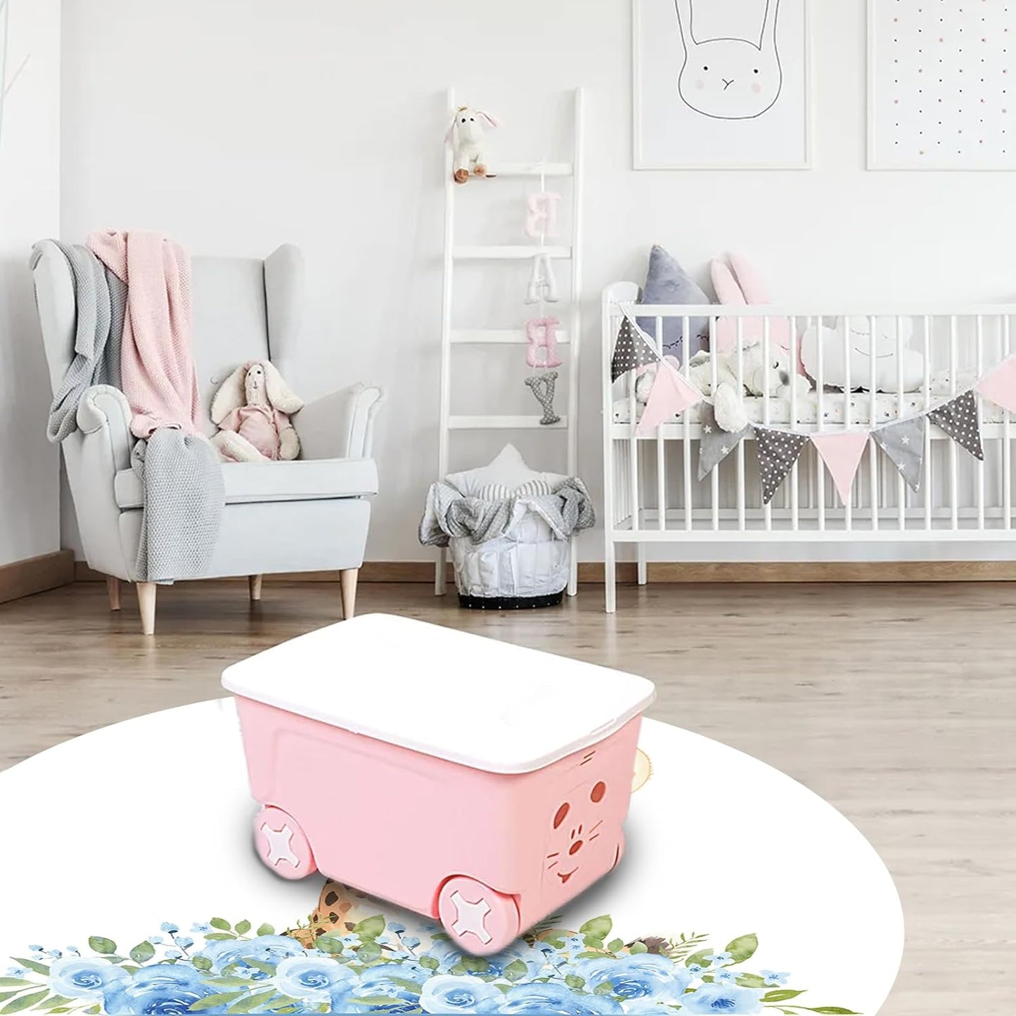 Custom Nursery Crib Bedding Set: Personalized Name 4 Piece Blue Floral Leopard Design Baby Crib Sets for Baby Girls - Toddler Double Layer Blanket Set, Comfortable Crib Bed Sheets for Baby Toddlers