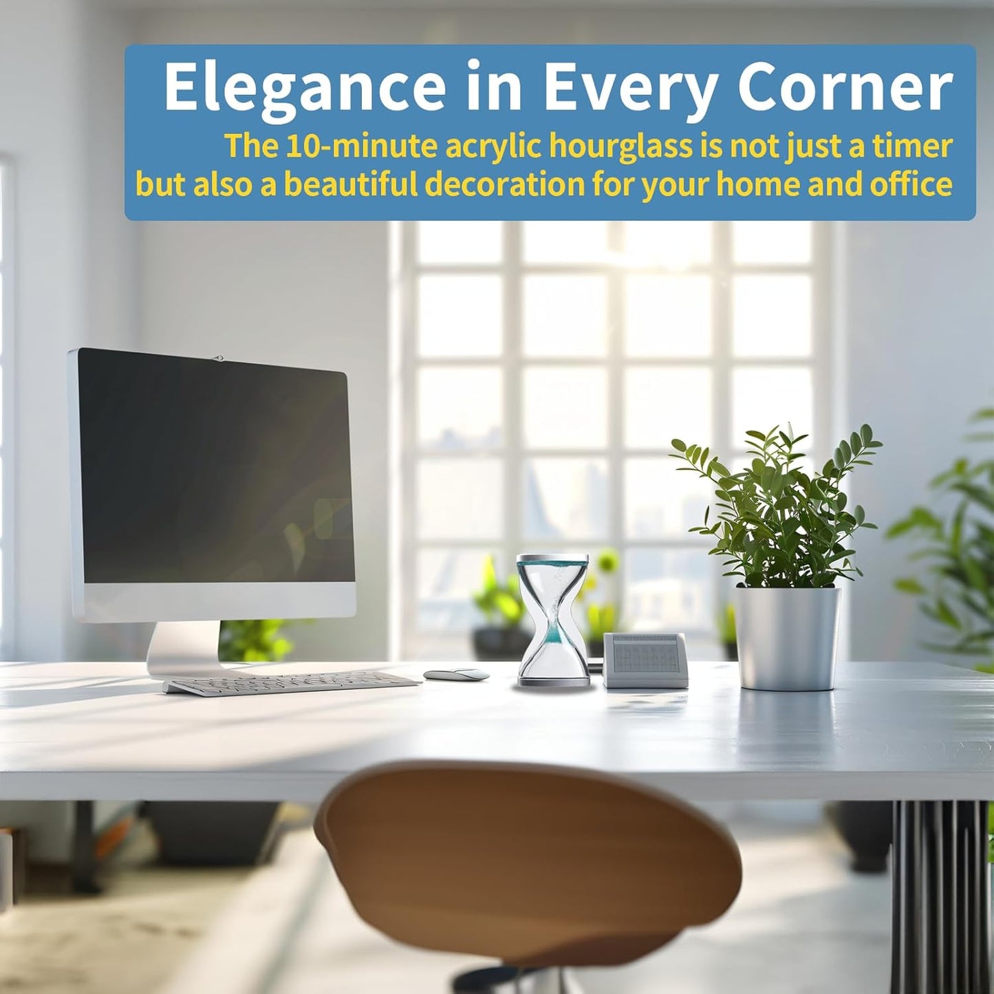 Sand Timer 10 Minute Hourglass Timer, Plastic Sand Clock 10 Minutes, Office pressure relief ornaments Sand Watch 10 Min, Hour Glass Sandglass Timer for Kids, Games, Classroom, Toothbrush Timer