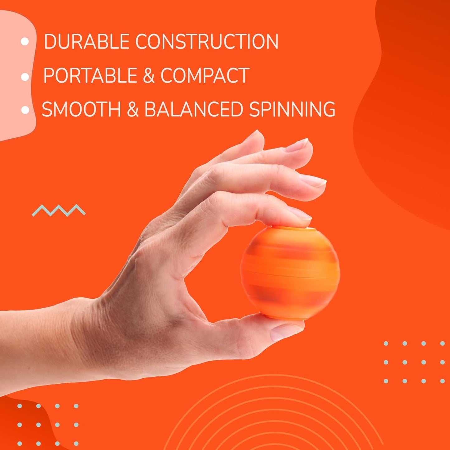 Entervending Fidget Spinners - 2 Inch Stress Balls - 12 Pcs Soccer Party Favors - Orange Mini Fidget Spinners - Classroom Prizes - Fidget Spinners for Kids - Easter Basket Stuffers