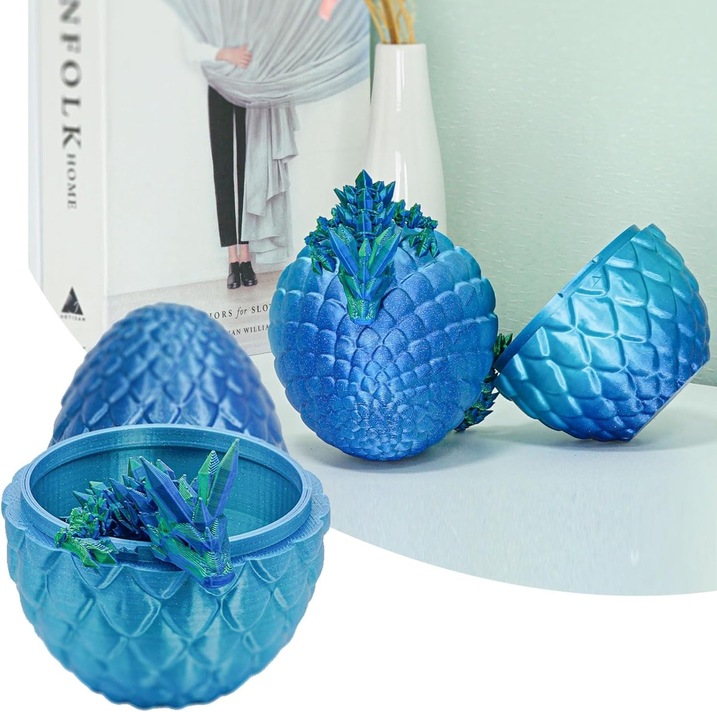 Dragon Eggs with Dragon Inside, 3D Printed Surprise Funny Gifts for Kids, Boys, Girls, Articulated Dragon Fidget Toys for Adults, Executive Desk Toys Office Room Dรฉcor