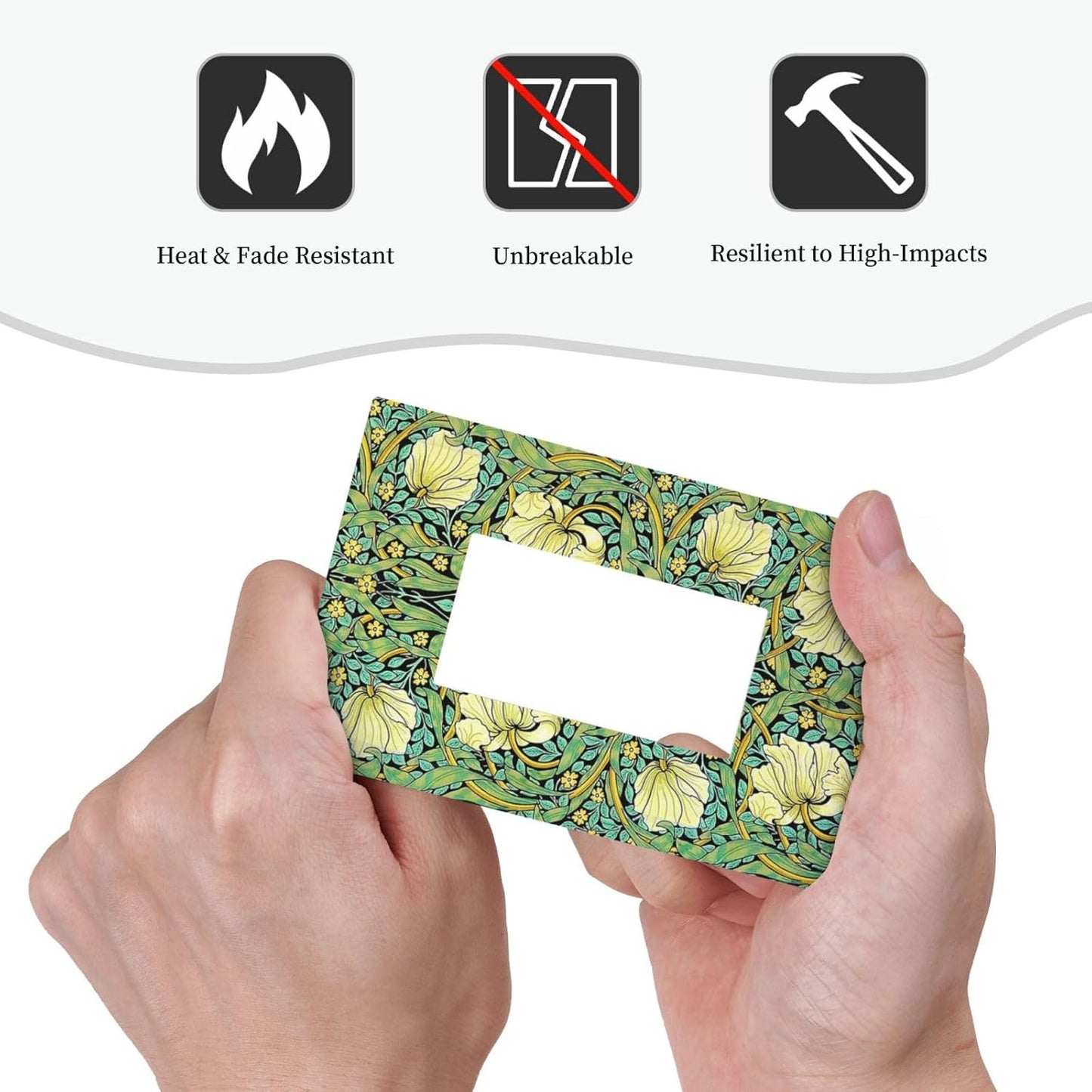 Decorative Outlet Covers William Morris Vintage Floral Yellow Flowers Green Leaf 1 Gang Single Rocker Light Switch Cover Plate Wall Plates GFCI Faceplate for Bedroom living Room Decor