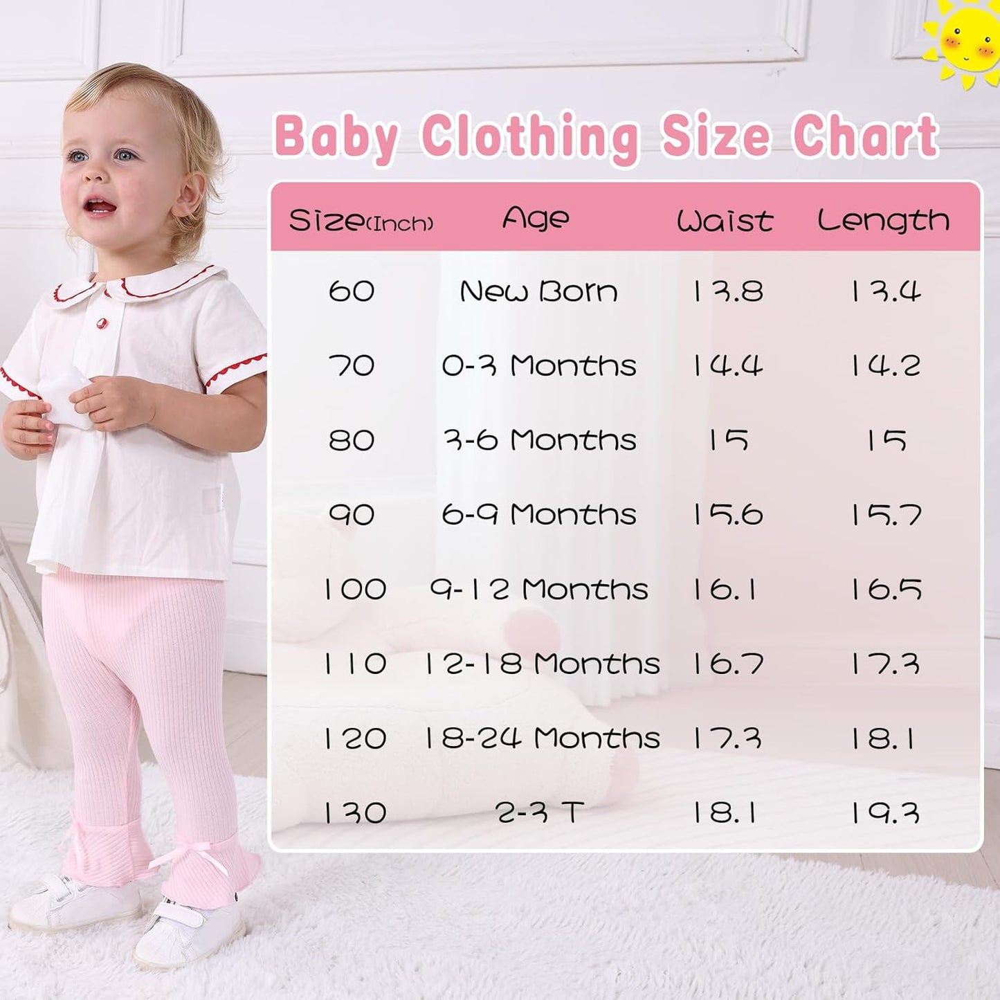 Newborn Toddler Baby Girl Pants Leggings Ribbed Straight Flare Infant Girl Pants Leggings Bell Bottoms 5 Packs